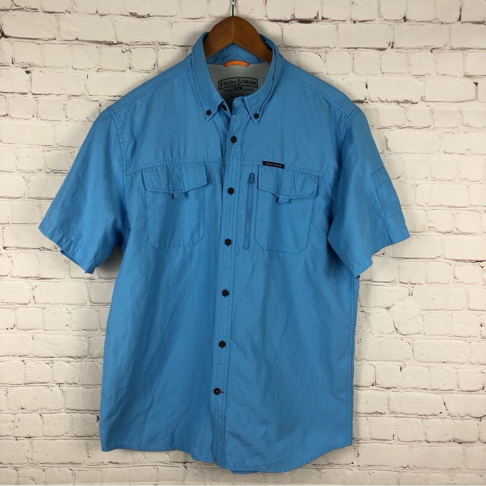 Field & Stream Blue Lightweight Button Up Men's Sz Large